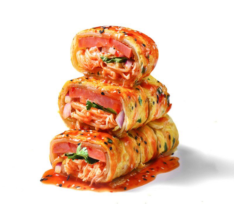 香煎培根金針菇烤冷面